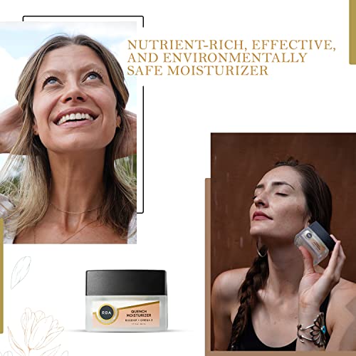 RBA Skincare's Quench Vegan Daily Face Moisturizer with Aloe Vera, Jojoba, and Evening Primrose Oil - Moisturized and Nourished Skin - Anti-Aging Day and Night Cream - 1.7 oz