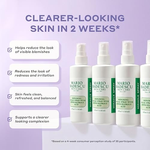 Hypochlorous Acid Facial Spray with Aloe Vera - 4 Fl Oz Pack of 2, Soothes Irritated Skin
