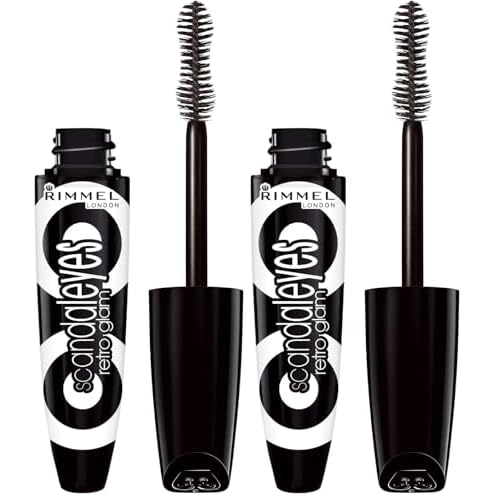 Rimmel London Scandaleyes Retro Glam Mascara,Volumizing,Plumps Lashes,No Clumps,003,Grape Carded,0.4oz,(Pack of 2)