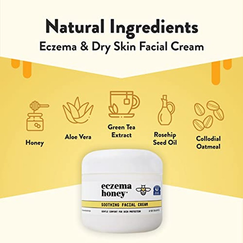 ECZEMA HONEY Oatmeal Facial Cleanser - Soothing Facial Cream - Bundle for Sensitive & Dry Skin - Cruelty Free