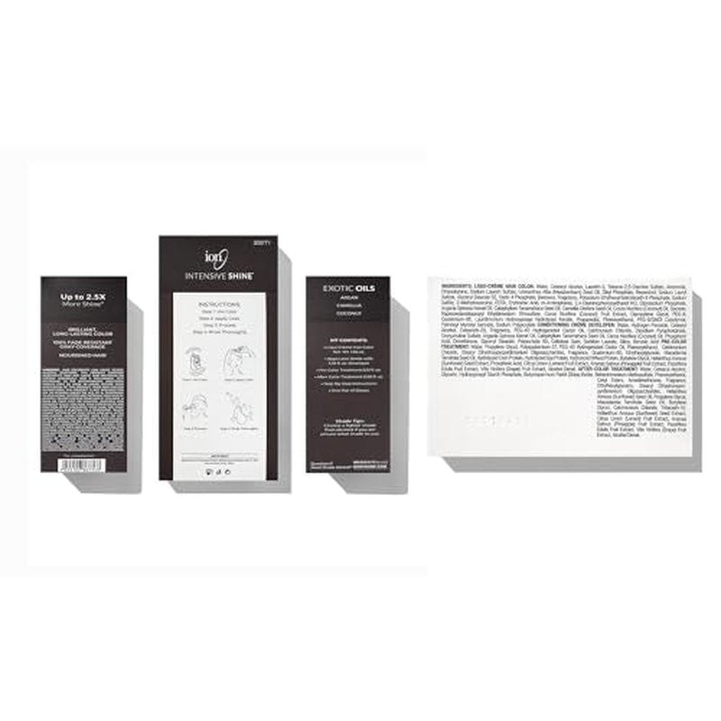 ION Intensive Shine Permanent LiquiCreme Hair Color Kit Fade Resistant Gray Coverage 2.5 Times More Shine Brilliant Long Lasting Color Medium Brown 4N