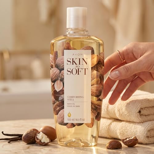 AVON Skin So Soft Shea Bath Oil with Shea Butter & Fragrance, 16.9 fl oz