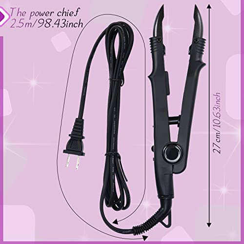 Black Hair Extension Fusion Tool with Keratin Glue Beads - DIY Styling Kit