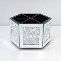 Rotatable Multifunctional Jewelry Utensil Holder Hexagon Jewelry Make up Organizer Cups Crush Diamond Mirror Decor, brush/office pen cup holder Eyeliners Display Case for Vanity