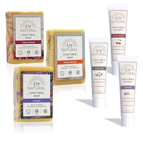 3 Goat Milk Soap Bars & 3 (2oz) Lotions (3 Bars, 3 Lotions)