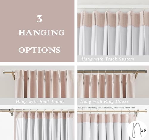 Pink Central Park Pinch Pleat Blackout Curtain Panel with Hooks - 40 x 102 Inches, Pack of 2