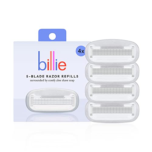 Billie Razors for Women Shave Kit ? Women¡¯s Razor + 4 x 5-Blade Razor Refills + Magnetic Holder ? Cool Blue & Women¡¯s Razor Refill Blades 5-Blade Cartridges - 4 count
