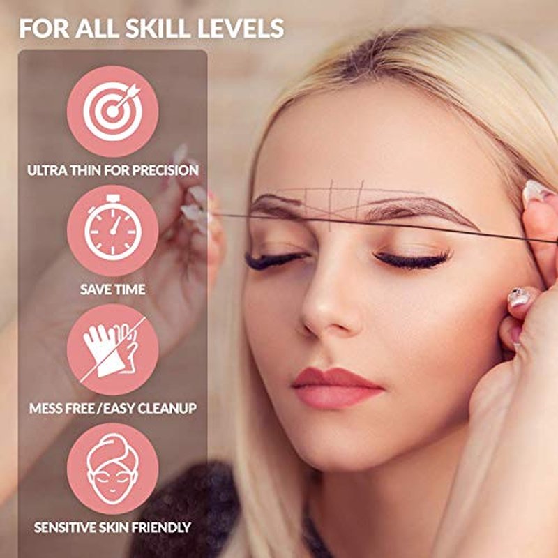 Microblading Supplies Pre-Inked Eyebrow Mapping String ? 30 Meters - Ultra-Thin, Mess-Free Thread, Create a Crisp, Spot-on Brow Map Every Time ? Hypoallergenic, Cosmetic Grade For Permanent Makeup