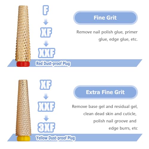 Long 5-in-1 Nail Drill Bits Set - Tapered Carbide Efile Bits for Manicure & Pedicure