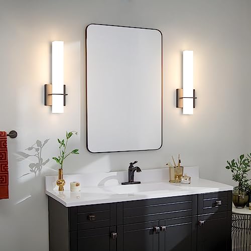 Aoceley Black 15.7in Modern LED Wall Sconces 18W 3000K 1200Lumens 2-Pack