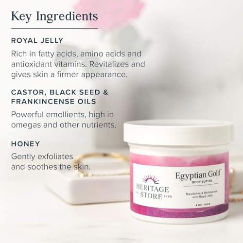 Egyptian Gold Body Butter Moisturizer - Deep Hydrating Skin Nourishment, 4 oz