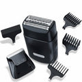 5-in-1 Electric Razor for Men & Beard Trimmer Kit: Dual-Mesh Foil Shaver Head - Cordless Hair Clippers for Bald Head & Face, Waterproof Body Grooming for Home, Shower & Travel