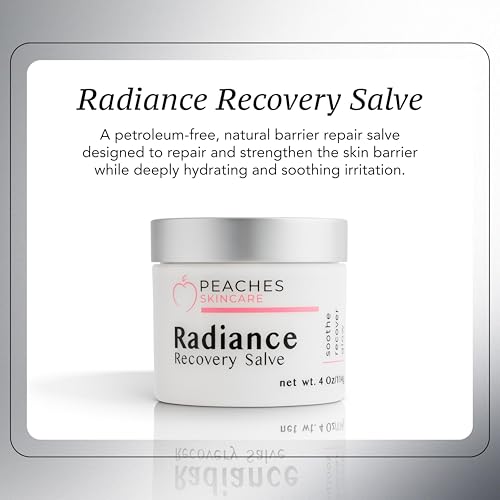 Peaches Skincare Radiance Recovery Salve - Hydrating Face Moisturizer for Delicate Skin - Petroleum Free - Calming Barrier Cream with Cacay Oil and Castor Oil - Overnight Recovery Moisturizer