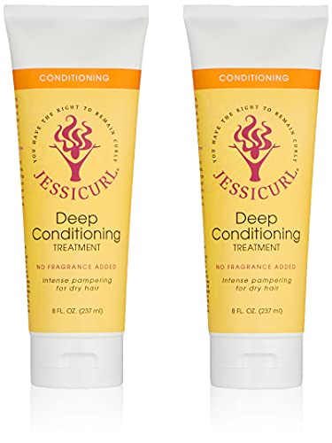 Jessicurl Deep Conditioning Treatment No Fragrance 8 Fl Oz Pack of 2 for Dry Damaged Hair
