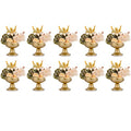Hewory Gold Metal Vases for Centerpieces - 10pcs, 6.5in Wedding & Party Decor