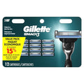 Gillette Mach 3 Razor Blade Refills 12 Pack - Compatible with Mach 3 Razors