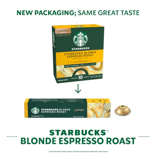 Starbucks by Nespresso Vertuo Blonde Espresso 50-Count Capsule Pack (10 Count x5)