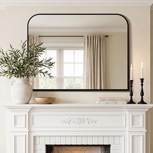 Bathroom Vanity Mirror Wall 40x30 Inch Black Metal Frame - Black / 30"L x 40"W
