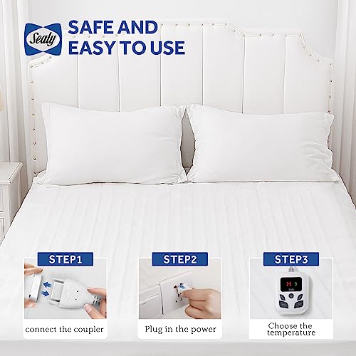 Sealy Queen Heated Mattress Pad with Dual Control & 10 Heat Settings
