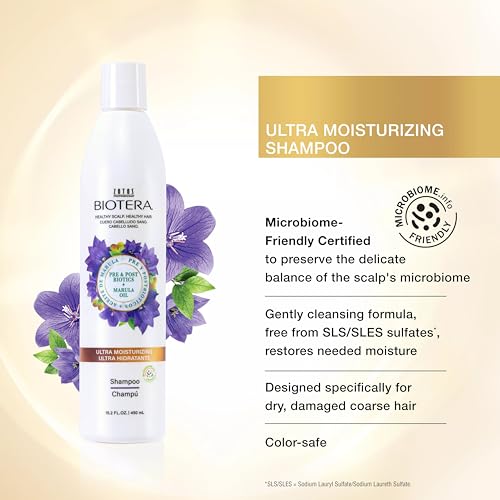 Biotera Ultra Moisturizing Shampoo & Conditioner Set 32 Fl Oz - Deep Hydration for Dry Damaged Hair, Vegan & Sulfate-Free