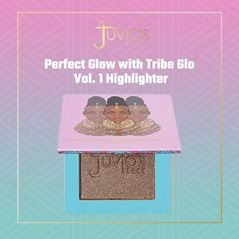 Juvia's Place - Tribe Highlighter Vol. 1 - Glow Highlighter Face Makeup Powder - Shimmering Glow Finish perfect for cheekbones, Radiant Mineral Shimmer, Illuminating Powder
