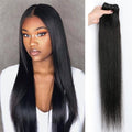 Brazilian Hair Extensions - 16 Inch Natural Color Virgin Remy Human Hair Bundles with Double Weft - No Shedding
