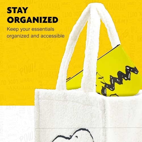 Concept One Peanuts Woodstock Travel Makeup Bag Yellow Trapezoid Cosmetic Organizer for Women