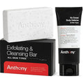 Anthony No Sweat Body Defense, Anti-Chafe Talc Free Cream To Powder Lotion, 3 Fl Oz Exfoliating and Cleansing Bar, Grapefruit, 7 Oz