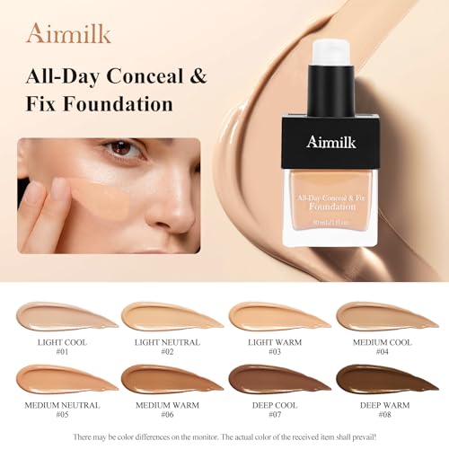 Full Coverage Natural Liquid Foundation, Skincare Makeup with Salicylic Acid, Tattoo Cover, for All Skin Types, Sensitive Skin? 30ml (LIGHT NEUTRAL)