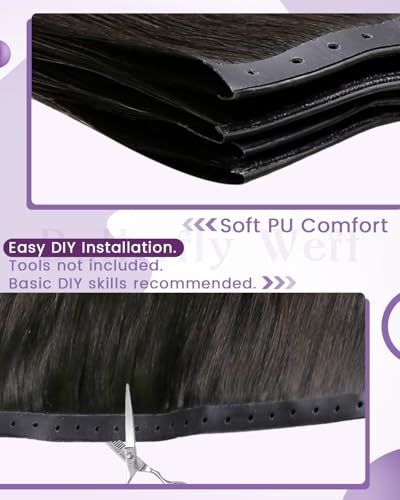 LaaVoo Butterfly Weft Hair Extensions - Human Hair Balayage for Short Hair - 16 Inch, 50g, Darkest Brown Variation of 3-#BFHW 2/8/2