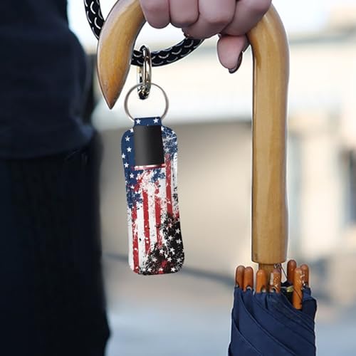 SEANATIVE 5 Pcs Women's Chapstick Holder Keychain Clip-on Sleeve Chapstick Pouch Keychains Lipstick Holder Lip Balm Holster