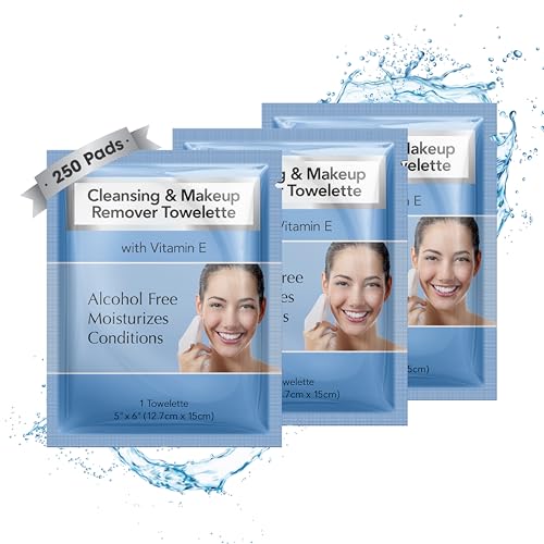 Diamond Wipes Makeup Remover Face Wipes with Vitamin E - 250 Count, Light Blue Packaging