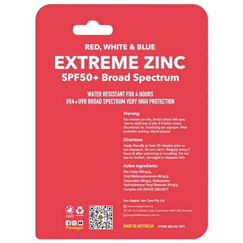 Sun Zapper SPF 50+ Zinc Stick 3-Pack Water-Resistant Sunscreen for Water Sports