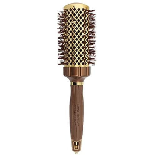 Olivia Garden NanoThermic PowerGrip Thermal Round Hair Brush - Not Electrical - Ceramic Blowout Brush for Medium to Thick Hair