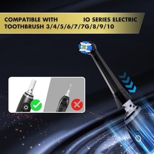 Electric Toothbrush Replacement Heads 16 Pack for Oral-B iO Series - Black - Sanitary Sealed