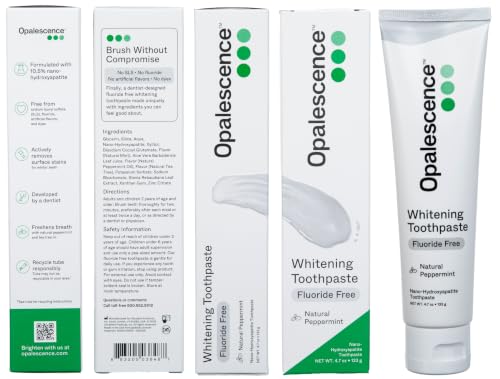 Opalescence Peppermint Nano Hydroxyapatite Fluoride-Free Toothpaste 4.7oz - Sensitive Teeth, Deep Clean, Stain Removal