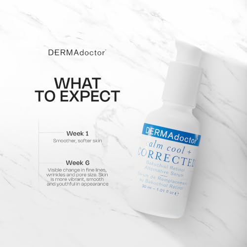 DERMAdoctor Bakuchiol Serum for Face - Calm Cool + Corrected - Anti-Aging, 1.01 oz