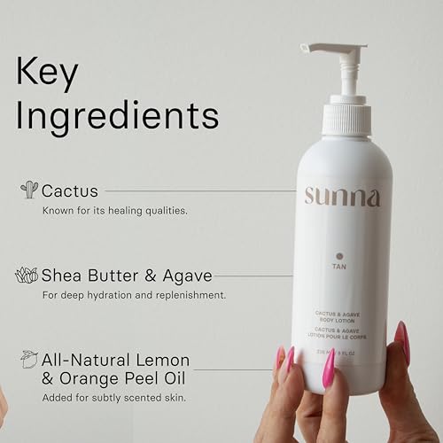 SunnaTan Hydrate Me Cactus & Agave Body Lotion for Dry Skin 236ml