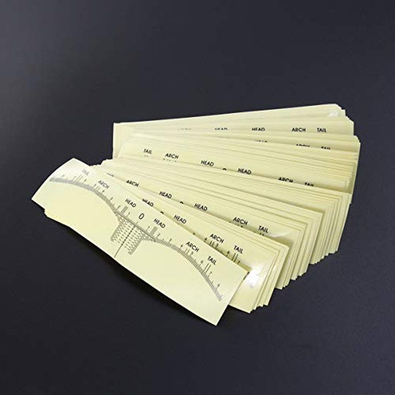 100 pcs Disposable Eyebrow Ruler Sticker Eyebrow Shaping Tools for Makeup Measurement Tattoo Supplies