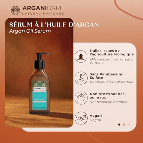 Arganicare Argan Oil Serum with Jojoba Oil for Hair Growth & Frizz Control