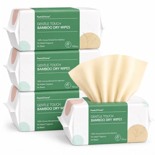 PoeticEHome Unscented Disposable Face Towels - 400 Soft Cleansing Wipes