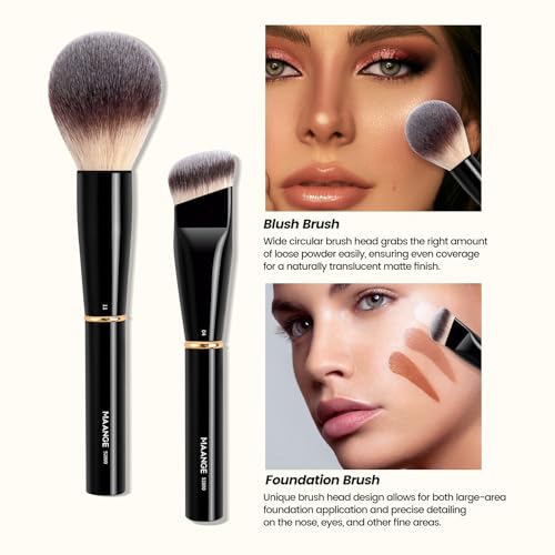 Black 13-Piece Makeup Brush Set with Case - Professional Face & Eye Brushes