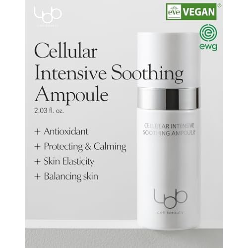 LBB Cellular Intensive Soothing Ampoule - Vegan Moisture Glow Calming Face Spray Serum - Skin Balancing, Radiance, Moisturizing - Tangerine Cellular Red Ginseng, Prebiotics 2.03 fl.oz.