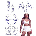 7 Sheets Movie Anime Purple Temporary Tattoos Cosplay Tattoo Stickers Halloween Cosplay Tattoos Stickers Dance Cosplay Tattoos Halloween Cosplay Accessories Party Prop