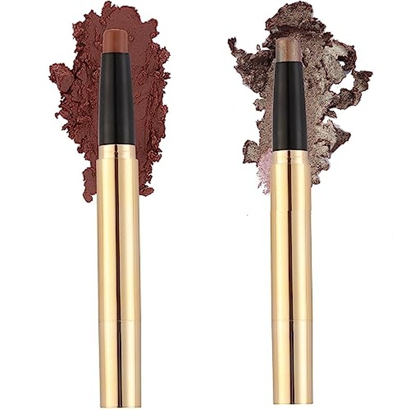 Eyeshadow Stick, Cream Eyeshadow Pencil Crayon, Smooth High Pigmented Eye Shadow Pen, Waterproof Long Lasting Highlighter Eye Makeup Set Cocoa Brown Shimmer