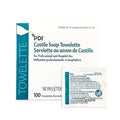 PDI Castile Soap Towelettes, Face and Hand Cleansing, 100 Individually Wrapped Wipes Per Box