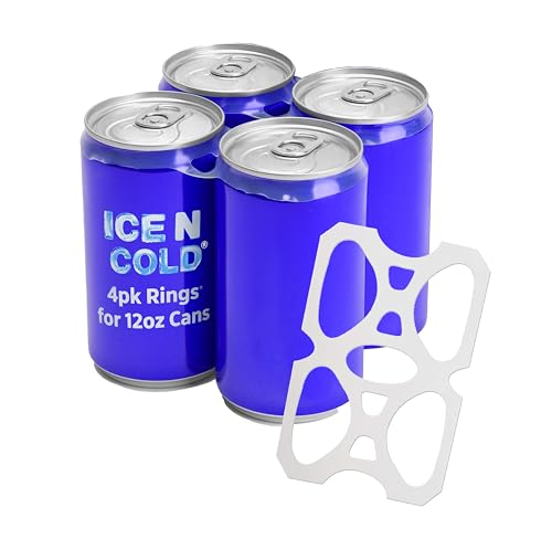 Ice N Cold 4-Pack Beer & Soda Can Rings - 1000 Count Roll, Universal Fit