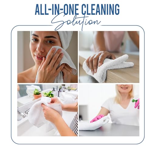 Assorted 24 Pack Cotton Washcloths for Face & Body, Grey & White