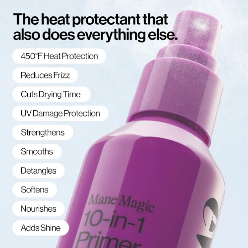 Mane Magic 10-in-1 Heat Protectant Spray Set for Medium & Thick Hair - 2 Pack, Vanilla Scent