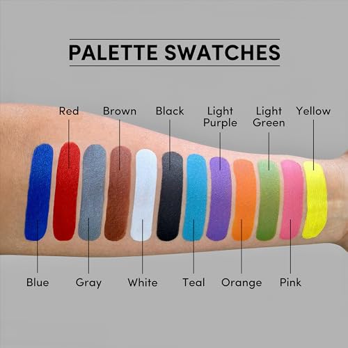 Vibrant Water-Activated Face & Body Makeup Palette - 12 Bold Colors